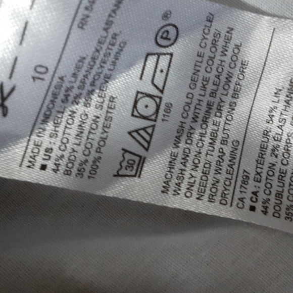 Banana Republic Factory sz 10 button blazer with pockets linen & cotton blend - Picture 7 of 7